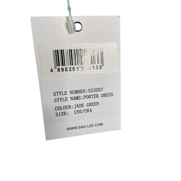 Revolve Sau Lee Porter Backless Gown Halter Slit Maxi Dress Jade Green Size 0 US - Picture 13 of 15